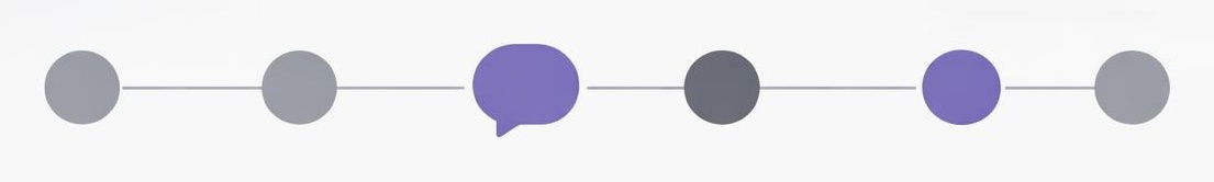 Minimal ladder diagram showing recognition progression with a highlighted speech bubble moment.